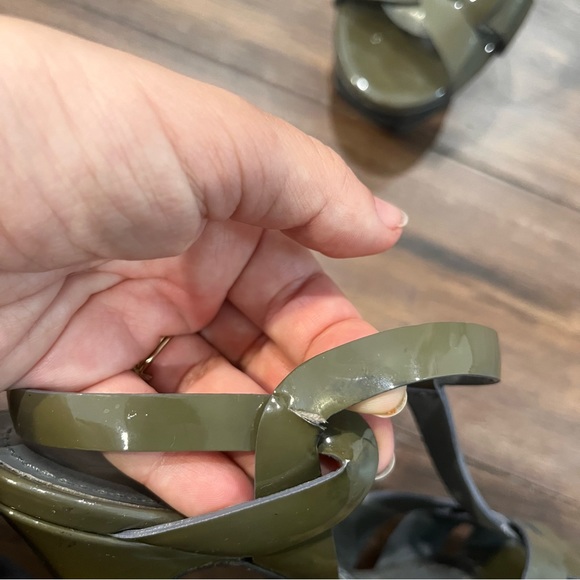 YSL Tribute Sandals Size 37- Green/Gray - Picture 7 of 10